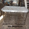 میز استیل صنعتی لبه دار